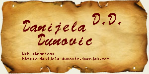 Danijela Dunović vizit kartica